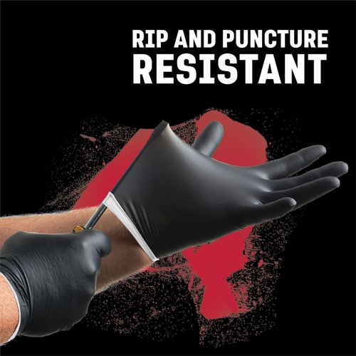 Medline VEN6045R Venom Steel Premium Industrial Black Nitrile Gloves (Pack of 50) (VEN6045N)