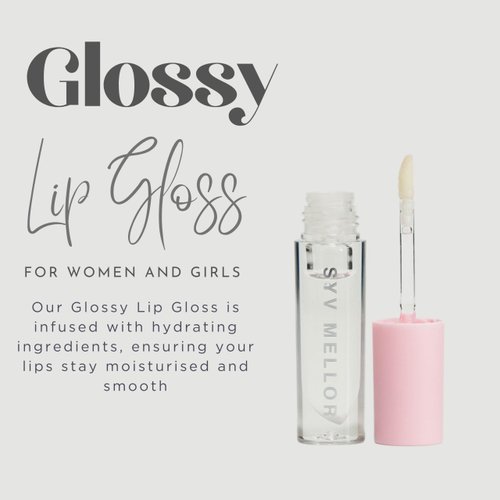 SYV MELLOR Glossy Lip Gloss for Women and Girls - Hydrating, Non-Sticky Formula for Fuller Lips & Plumper Pout, Long Lasting High Shine Lip Glow - Perfect Lip Makeup for Enhanced, Lustrous Shine, OG