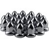 iBroPrat 33mm Chrome Lug Nut Covers Push On,ABS Chrome Plastic Push-on Bullet Flanged Lug Nut Covers for Semi Trucks Pack of 20