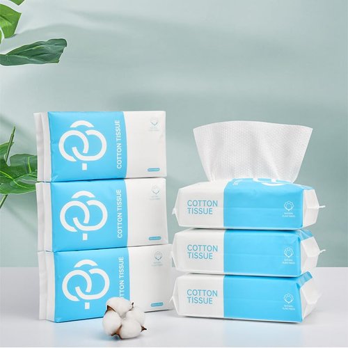 Disposable Face Towel, Face Clean Towels for Washing, 200 Count Soft Cotton Facial Cloths Towelettes for Washing and Drying, Lint- free Facial Tissue for Cleansing