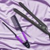 Herstyler Straightening Comb for Hair - Flat Iron Comb for Great Tresses - Hair Straightener Comb with A Grip - Keratin Comb for Knotty Hair - Hot Iron Comb to Smooth Hair - Trendy Set of 2 - Purple
