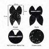 Radhu & Kabby Hairbow For Girls | Trendy Bow Tie Clip | Fancy & Stylish | Anti-Hair Fall Hairclips | Same Product As Pic | Shiny Sequin Hair Bow | Black Color | Pack of 1