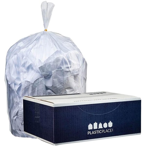 Plasticplace 4 Gallon Trash Bags │ 6 Microns │ Clear Garbage Can High Density Liners │ 17" x 18" (100 Count)