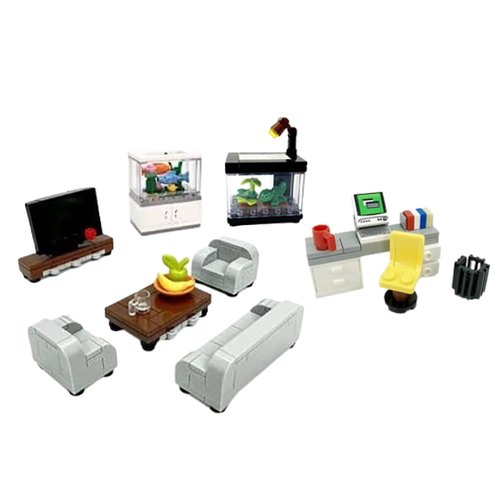 General Jim's Building Blocks Bricks House Furniture Set #2 for Bedroom Living Room & Dining Room for City Street Houses Fun for Teens or Adults