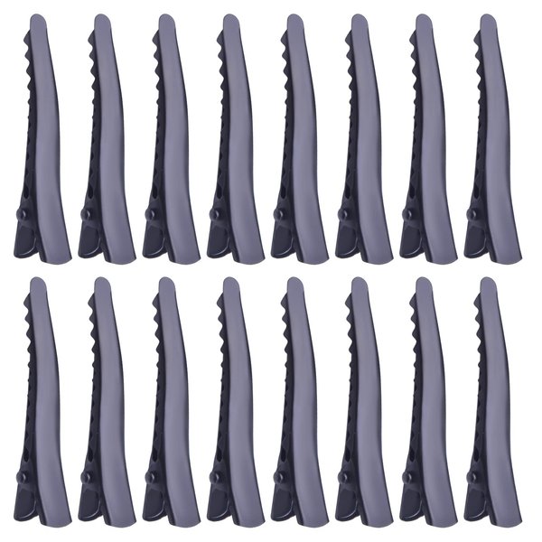 100pcs 45mm Black Alligator Hair Clips Metal Duckbill Hairpins Professional Non-slip Single Prong Curl Clips Teeth Bows Hairclips Hairdressing Salon Styling Hair Grip DIY Accessories for Women Girls