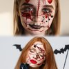 Halloween Prank Makeup Temporary Tattoo, 10 PCS Halloween Temporary Face Tattoos for Adults, Halloween Mouth Tattoos Stickers, Horror Clown Fake Face Scars Wound Tattoo Makeup Kit for Cosplay Party