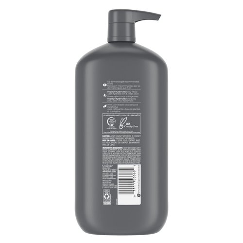 Dove Men+Care Body Wash Blue Eucalyptus Birch Micromoisture Relaxing Body & Face Wash for Men 30 Fl. Oz.