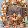 Jumpama Cowboy Birthday Party Decorations Western Birthday Party Supplies, 65Pcs Cowboy Balloons and 1Pcs Western Birthday Backdrop for Cowboy Rodeo Birthday Party Country Western Baby Shower