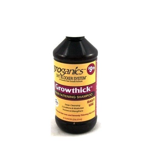 Groganic DHT growthick Shampoo 8 oz. (3-Pack) with Free Nail File