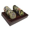 4 Row Military Coin Holder, Challenge Coin Display Stand Holder Wooden,