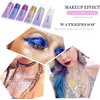 PAQIMAN Blue Face Glitter,Sparkling Neon Outfit Party Holographic Sequins Paint Body Glitter Gel Makeup.(01# Blue)