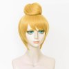Probeauty Blonde Wig for Cosplay, Short Golden Wig for Women Girls, Halloween Costume Party Fluffy Synthetic Wigs with Buns + Wig Cap
