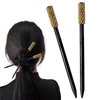 Qvunwlin 2 PCS Wooden Hair Sticks Chopsticks, Bun Hair Sticks Rhinestones Hair Chopsticks Vintage Hair Pin Diy Chinese Hair Accessory for Girl Women