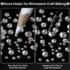 Cludoo 25000Pcs Silver Clear Rhinestones with b7000 Rhinestones Glue for Crafts, Flatback Gems Crystal Rhinestones Kit with Tweezer Picker Pens for Clothes Fabric Shoes, Tumblers,Jewelry Making
