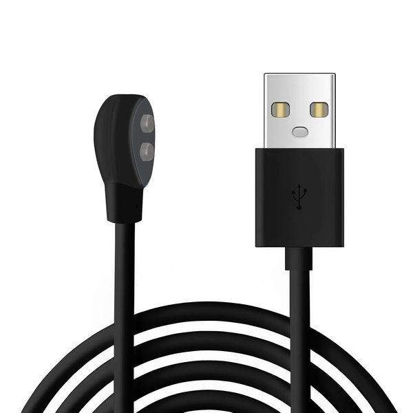 YiKaiEn 6mm Magnetic USB DC Charger Cable, 2.7ft Replacement Oval Base Charging Cord for Rechargeable Toys, Massagers, Electric Toothbrushes,Children's Watches, Dog Trainer, Facial Cleanser (Black)