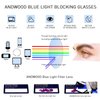 ANDWOOD Blue Light Blocking Glasses Women Men Computer Small Face Frame Bluelight Blocker Teens Square Frame 2 Pack Pink Grey