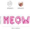 Esweny Cat Birthday Party Supplies Decorations Meow Letter Balloons Cat Paw Print Balloons Happy Birthday Banner for Pet Birthday Party Supplies
