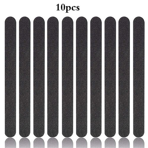 Nail File 10 PCS Professional Reusable 100/180 Grit Double Sides Washable Nail File Manicure Tools,Nail Files Emery Board Black Manicure Pedicure Tool (Black Grit Double Sides, 100/180)