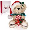 Christmas Stuffed Animal Teddy Bear 2024 - Christmas Plush Gifts for Kids Baby, 8" Soft Christmas Teddy Bear Toy with Santa Hat, Festive Birthday Xmas Gifts - Merry Christmas Decorations Holiday Bear