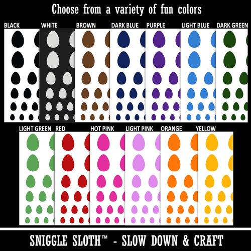 Egg Solid Temporary Tattoo Water Resistant Fake Body Art Set Collection - White (One Sheet)