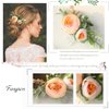Fangsen Silver Wedding Rose Flower Pinecones Hair Comb Bridal Flower Hair Clip Floral Hair Accessories for Women and Girls Ivory