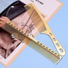 Hair Styling Comb,2PCS Metal Combs For Hair Women,Space Aluminum Stainless Steel Anti-static Sparse Haircut Comb Beauty Tool(Golden)