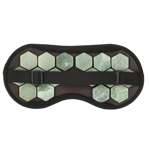 Sleeping Eye Mask, Adjustable Jade Stones Eye Masks Magnet Therapy Eyeshade Eye Cover Masks for Sleeping Travel Naps(Green)