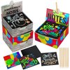 Mocoosy 400 Holographic Scratch Art Mini Notes for Kids, Glitter Rainbow Scratch Off Paper Arts Crafts Magic Scratch Note Cards Party Favor Supplies Christmas Stocking Stuffers Gift Box for Girls Boys