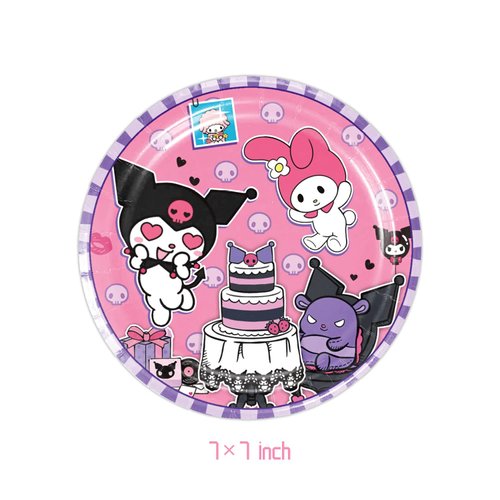 DIGBYS 41Pack Kuromis birthday Party Supplies include 20 plates, 20 napkins 1 Tablecloth for the Kuromis party decoration