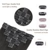 JIAMEISI Clip In Hair Extensions Human Hair 120g 8pcs Thickened Silky Straight Human Hair Clip In Extensions 16inch #1B Natural Black Seamless Clip In Hair Extensions
