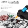 Tattoo Cartridge Needles, ATOMUS 10pcs 3RS 5RS 7RS 9RS Round Shader Disposable Tattoo Needle for Pen Rotary Machine Tattoo Supplies (Yellow 7RS 10pcs)