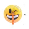 ArtCreativity Emoticon Handheld Folding Fans for Kids, Pack of 12, Assorted Emoticons, 10 Inch Foldable Fans for Boys and Girls, Emoticon Birthday Party Favors and Supplies, Cute Goodie Bag Fillers