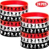 24PCS Skateboard Themed Rubber Bracelets Sport Wristbands Party Supplies Birthday Baby Shower Party Favors