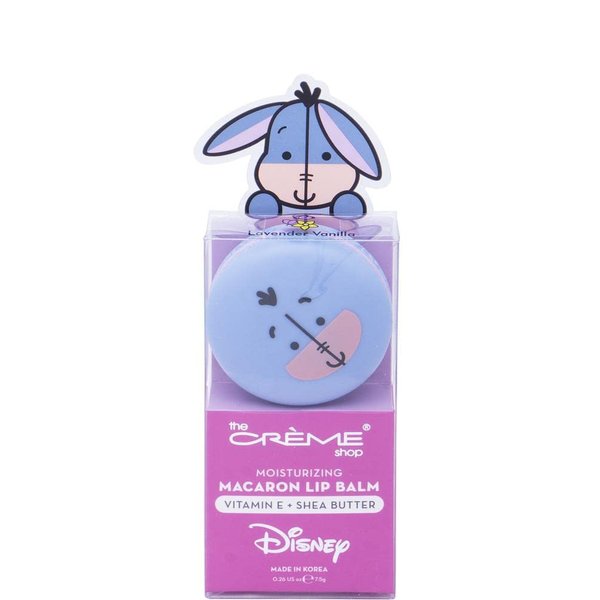 The Crème Shop x Disney Macaron Lip Balm Winnie The Pooh Lemon Honeycomb Crème Korean Scented Pocket Portable Vitamin E Shea Butter (Eeyore (Lavender Vanilla))