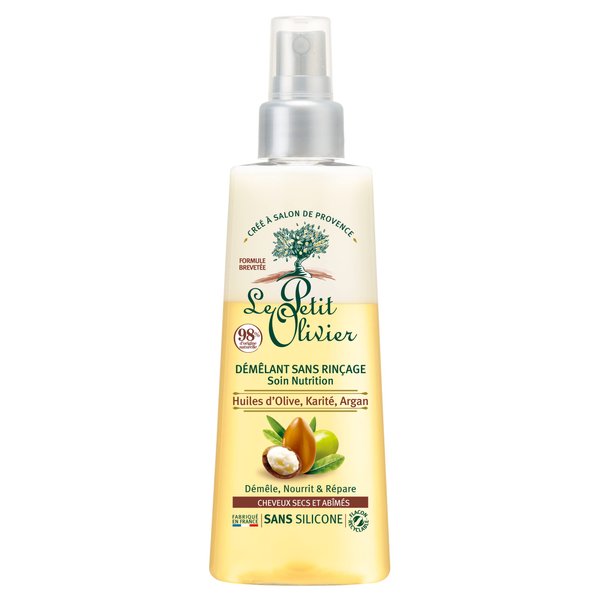 Le Petit Olivier Nutrition No Rinse Hair Detangler - Olive, Shea, Argan Oils - Detangles and Repairs - Enriched With Natural Origin Ingredients - For Dry And Damaged Hair - Silicone Free - 5.07 oz