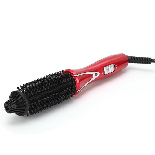 Hair Curling Iron Brush, Foldable 1 Inch Ceramic Tourmaline Ionic Hair Curler Hot Brush, Professional Anti-Scald Instant Heating Up Curling Irons for All Hair Types(US)