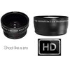 2-PC Lens Set HD Wide Angle & 2.2X TELEPHOTO Lens for Canon VIXIA HF M500