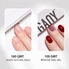 GAOY 10Pcs Nail File, Professional Half-Moon Shaped 100/180 Grit Double Sides Washable Emery Boards Manicure Tools for Acrylic and Gel Nails