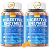 Digestive Enzymes with Probiotic Gummies, Multivitamins, Calcium, Magnesium - All 24 Essential Chewable Multi Enzymes - Papaya, Lipase, Amylase, Bromelain - Breaking Down Carbs, Proteins, Fats, 2Packs