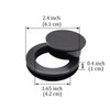 ZXUEZHENG 1 Pieces 2 Inch Silicone Umbrella Hole Ring Plug and Cap Set for Glass Outdoors Patio Table Deck Yard (Silicone,Black)