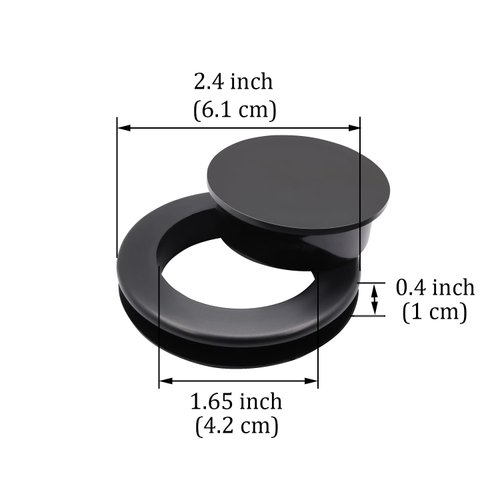 ZXUEZHENG 1 Pieces 2 Inch Silicone Umbrella Hole Ring Plug and Cap Set for Glass Outdoors Patio Table Deck Yard (Silicone,Black)