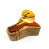 Hummingbird & Flower - All Natural Wood Intarsia Puzzle Box - Handcrafted with Secret Compartment