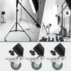 Professional Swivel Caster for Photography Light Stand Wheels Set(3 Pack),Durable Metal Constuction and Rubber Base, 25mm Moving Rolling Wheels Kit with Brake Compatible with Light Stand