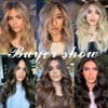 Clip in Hair Extensions - 16 Inch 7 Pcs Chocolate Brown Hair Extension Synthetic Fiber for Women Natural Wavy Extensions Synthetic Full Head