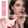 Cream Blush Stick with Brush,Waterproof Multi Cream Blush Stick Makeup,Lightweight,Long-lasting,2 in 1 Multi Stick Blush for Cheeks & Lip Tint & Eyeshadow Makeup(#01 Milk Tea Pink)