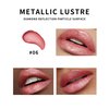 Shimmer Lipstick Long Lasting for Women with Metallic 3D Shine Hydrating Formula, Diamond Nude Glitter Lip Balm Tinted Glossy Lip Gloss High Impact Lip Color Nonstick Full-Coverage Lip Makeup-06
