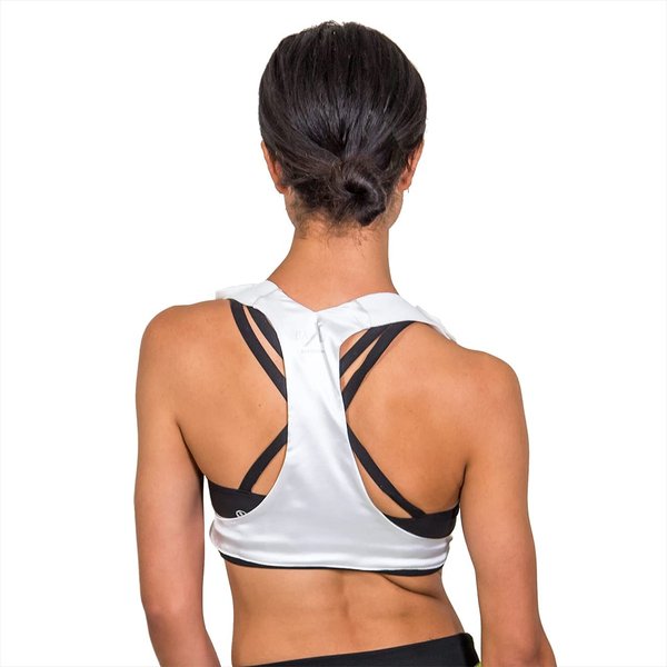 Bax-u Posture Corrector for Men and Women, Very Thin and Soft, No Under-Arm Compression and Chiropractor Designed Upper Back Brace | Small | White (Small, White)