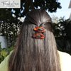 French Amie Oval Small 2 1/4” Celluloid Acetate Side Slide In Strong Hold Hair Clip Barrettes with Tige Boule Clasp for Girls and Women, Made in France (Tortoise Shell)