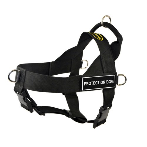 Dean & Tyler Universal No Pull 26-Inch to 32-Inch Dog Harness, Medium, Protection Dog, Black