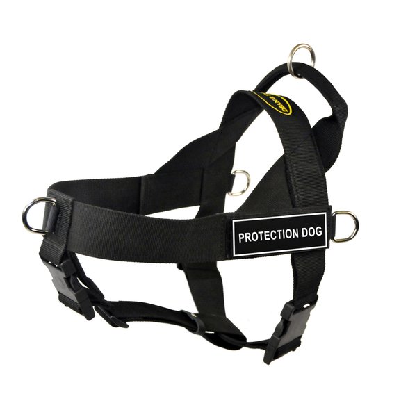 Dean & Tyler Universal No Pull 26-Inch to 32-Inch Dog Harness, Medium, Protection Dog, Black